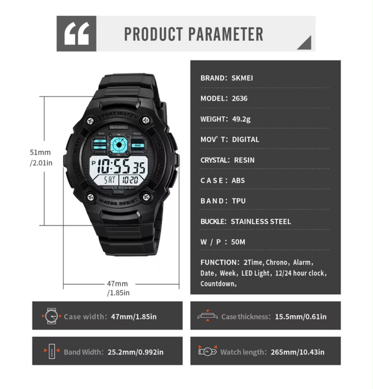 Reloj Skmei 2636