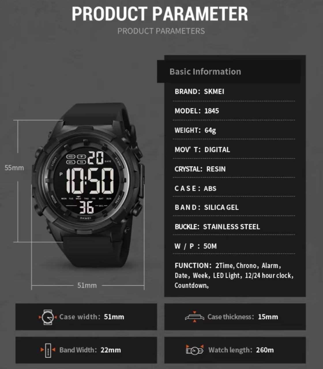 Reloj Skmei 1845